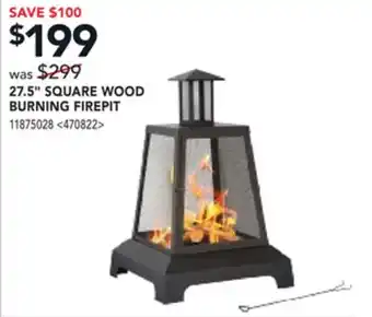 Lowe's 27.5 square wood burning fire pit offer