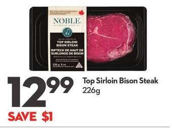 Longo's Top sirloin bison steak offer