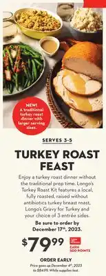 Longo's Turkey roast feast offer