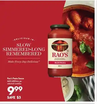Longo's Rao's pasta sauce offer