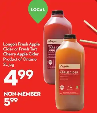 Longo's Longo's fresh apple cider or fresh tart cherry apple cider offer