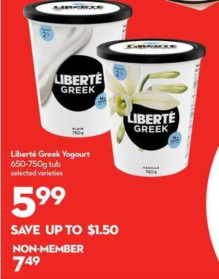 Longo's Liberté greek yogourt offer
