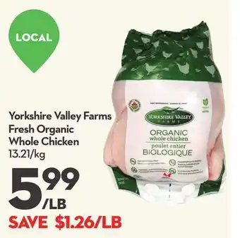 Longo's Yorkshire valley farms fresh organic whole chicken offer