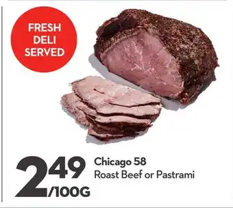 Longo's Chicago 58 roast beef or pastrami offer