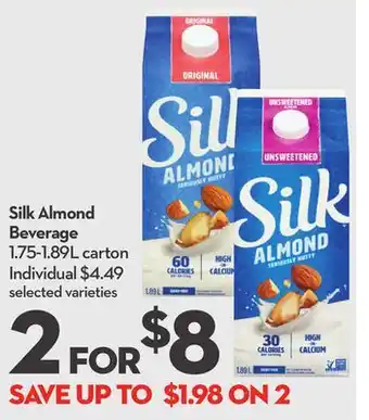 Longo's Silk almond beverage offer