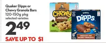 Longo's Quaker dipps or chewy granola bars offer