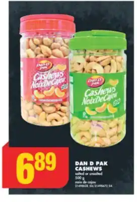 No Frills Dan d pak cashews, 500 g offer