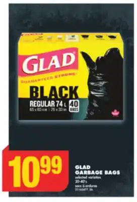 No Frills Glad garbage bags, 20-40's offer