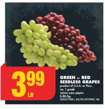 No Frills Green or red seedless grapes offer