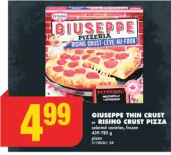 No Frills Giuseppe thin crust or rising crust pizza, 439-785 g offer