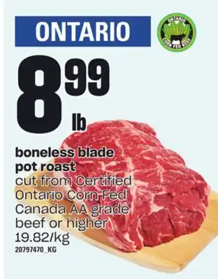 Loblaws Boneless blade pot roast offer