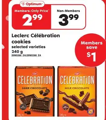 Loblaws Leclerc célébration cookies, 240 g offer