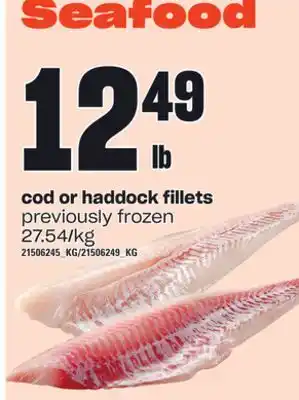 Loblaws Cod or haddock fillets offer