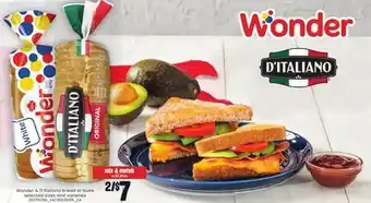 Loblaws Wonder & d'italiano bread or buns offer
