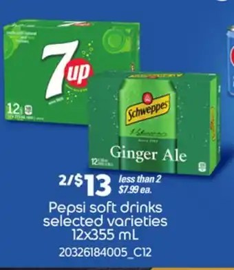 Loblaws Pepsi soft drinks, 12x355 ml offer