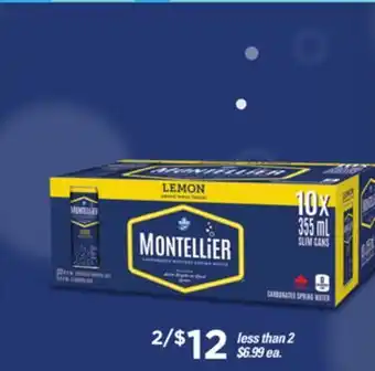 Loblaws Montellier carbonated natural spring water, 10x355 ml offer