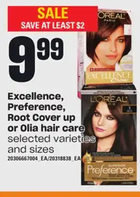 Loblaws Excellence, preference, root cover up or olia hair care offer