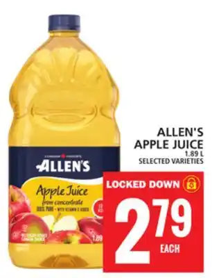 Food Basics Allen's apple juice offer