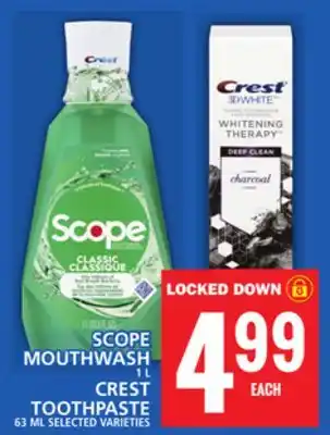 Food Basics Scope mouthwash or crest toothpaste offer
