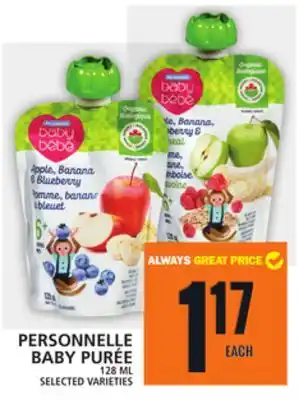 Food Basics Personnelle baby purée offer