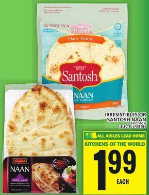 Food Basics Irresistibles or santosh naan offer