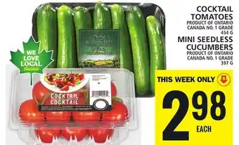 Food Basics Cocktail tomatoes or mini seedless cucumbers offer