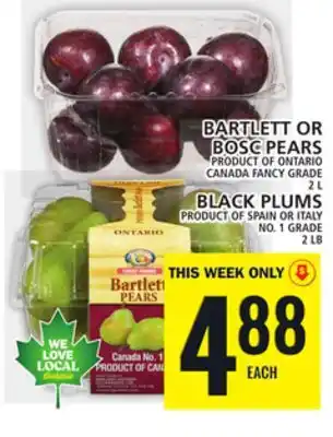 Food Basics Bartlett or bosc pears offer