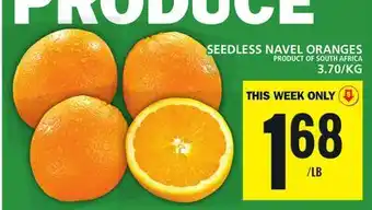 Food Basics Seedless navel oranges offer