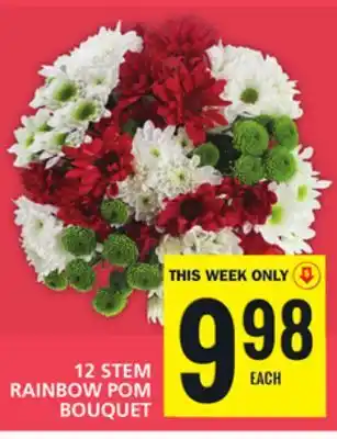 Food Basics 12 stem rainbow pom bouquet offer