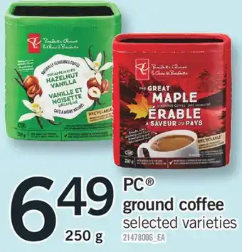 Fortinos Pc ground coffee, 250 g offer