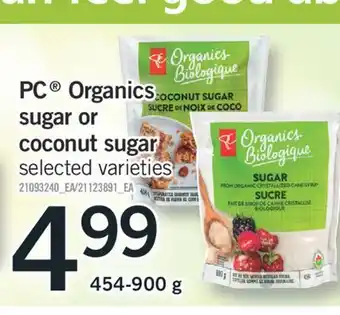 Fortinos Pc organics sugar or coconut sugar, 454-900 g offer
