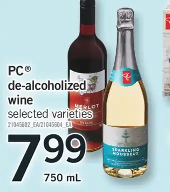 Fortinos Pc de-alcoholized wine offer