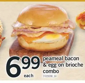 Fortinos Peameal bacon & egg on brioche combo offer
