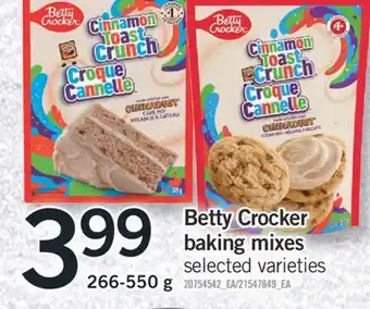 Fortinos Betty crocker baking mixes, 266-550 g offer