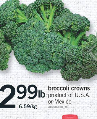 Fortinos Broccoli crowns offer