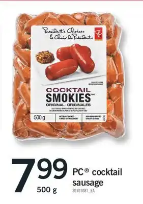 Fortinos Pc cocktail sausage 500 g offer