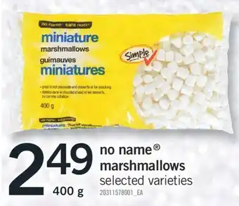 Fortinos No name marshmallows, 400 g offer