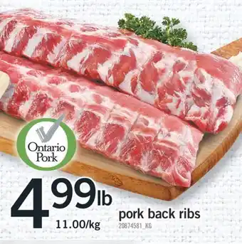Fortinos Pork back ribs offer