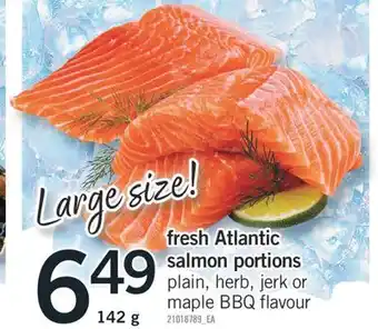 Fortinos Fresh atlantic salmon portions, 142 g offer
