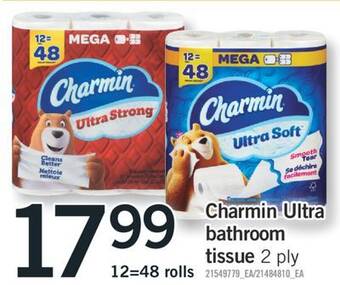 Fortinos Charmin ultra bathroom tissue 12 = 48 rolls offer