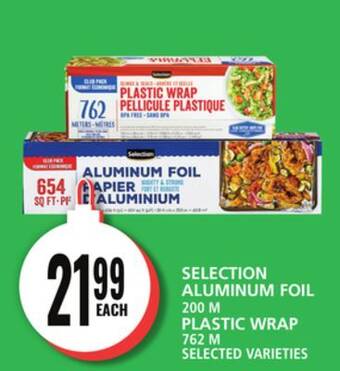 Food Basics Selection aluminum foil or plastic wrap offer
