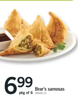 Fortinos Brar's samosas, pkg of 6 offer