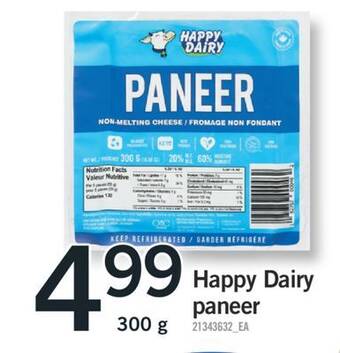 Fortinos Happy dairy paneer,300 g offer