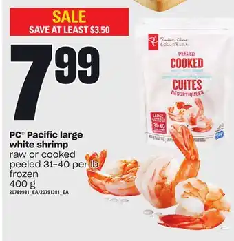 Independent Grocer Pc pacific large white shrimp, 400 g offer