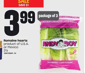 Independent Grocer Romaine hearts, 3's offer