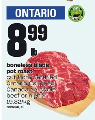 Independent Grocer Boneless blade pot roast offer