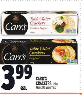 Metro Carr's crackers offer