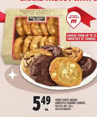 Metro Front street bakery homestyle gourmet cookies offer