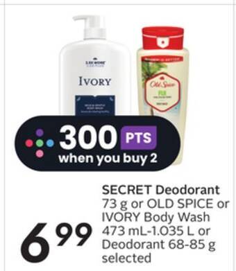 Sobeys Secret deodorant offer