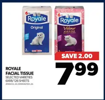 Real Canadian Superstore Royale facial tissue, 6x88/126 sheets offer